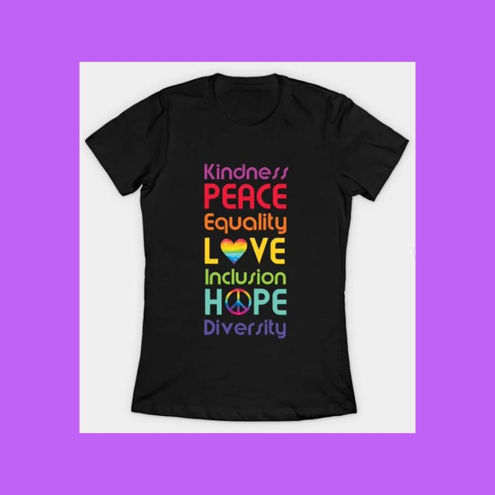 Women's fit diversity, equality, inclusion graphic tee L